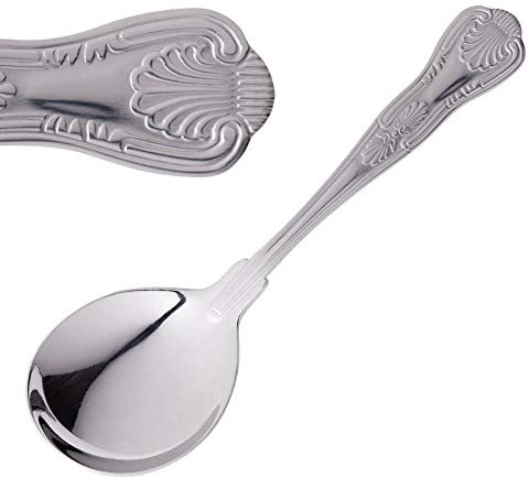 Heavy Duty Kings Pattern Stainless Steel Cutlery Catering Dinner Knives Forks Tea Spoons Table Spoons Soup Spoons (Kings Soup Spoon Pack of 6)