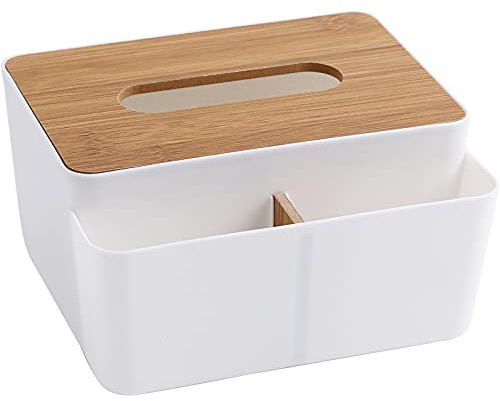 BuyWeek Taschentuchbox, Rechteckige Kosmetiktuchbox Multifunktional Taschentücher Box Serviettenbehälter Tücherbox mit Fernbedienung Organizer