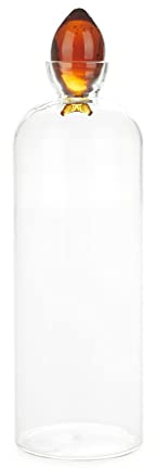 balvi Flasche Gurami Farbe Amber Glasflasche mit Stöpsel in Fischform 1,2 l Borosilikatglas 30 cm