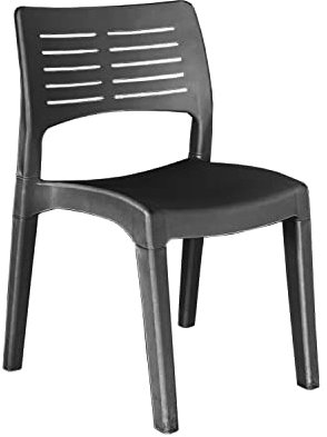 Mojawo Gartensessel Stapelstuhl Gartenstuhl Bistrostuhl stapelbar Balkonmöbel Gartenmöbel Kunststoff Anthrazit