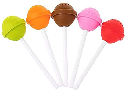 Jzhen 5pcs Infuseur à Thé, Boules à Thé en Silicone Alimentaire sans BPA, Infuseur à Thé en Forme de Sucette, Filtre Diffusseur