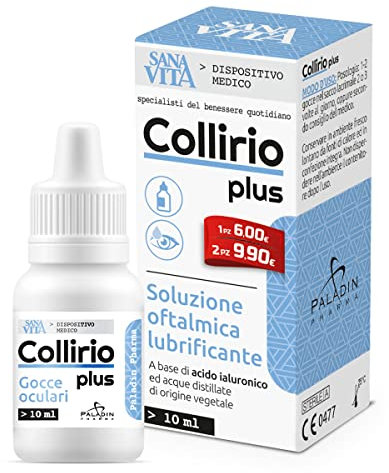 Sanavita - Collirio Plus, 0.4% di Acido Ialuronico Flaconcino pluridose 10ml