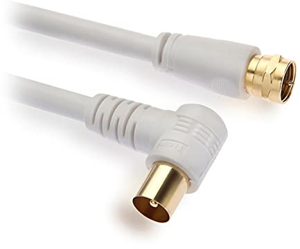 Bolwins P96cs - Cable Coaxial de Antena Satélite para HDTV, Ángulo de 90°, DVB-T2 Radio FM DAB - 1,5 m