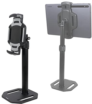 PHOTECS® Tablet Ständer Pro V5-L, verstellbar, Tablet-Stativ, hoher Tischständer, universelle Tablet Halterung für alle gängigen Geräte bis 23cm (z.B. iPad Pro 12.9)