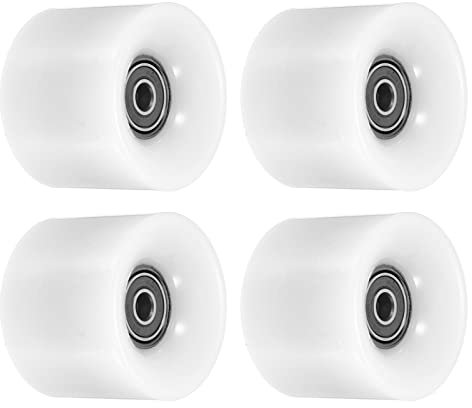 PATIKIL 4 Stück 60mm Longboard Rollen mit Lager ABEC-9 Skateboard Rad Straße Rollen für Skateboards Cruiser Räder Ersatz 80A Weiß Schwarz