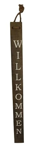 SeasideNo.64 - maritimes Holzschild - rustikales Treibholzschild mit Willkommen - Garten, Naturprodukt Dekoration - Wohndekoration - Aufhängung am Tau 118 cm