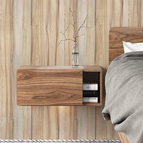 JOLIHOME Carta da Parati Effetto Legno Giallo-Marrone Carta di Contatto per Pannelli Adesivi Plastica Adesiva Rotolo Adesivo per Porta Cucina 44,5x500cm