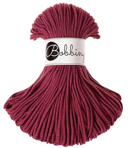 Bobbiny Junior 3 mm - Rope-Garn 100 m (Wine Red)