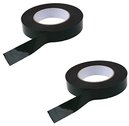 VENOAL 2 nastri biadesivi permanenti in schiuma per carrozzeria auto, super resistenti, 25 mm, colore: nero