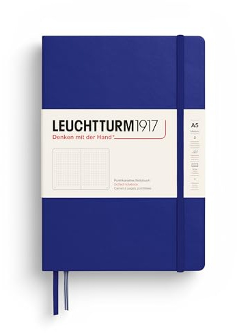 LEUCHTTURM1917 369792 Carnet de notes Medium (A5), Couverture rigide, 251 pages numérotees, Ink, pointillé