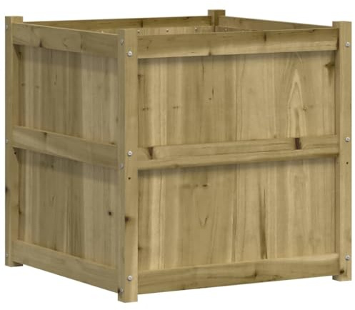 vidaXL Jardinière d'Extérieur, Lit Surélevé, Bac à Fleurs, Pot de Plantes, Boîte à Fleurs Jardin Patio Terrasse, 70x70x70 cm Bois de Pin Imprégné