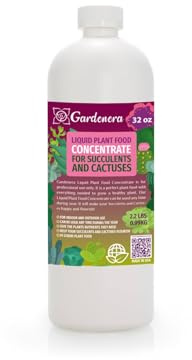 Gardenera Plant Growth Superfood for Succulents & Cactus with 18 Vitamins & Minerals - Organic Plant Food Fertilizer - Micro-Fungi and Bio-Organisms for Cactus Plant Care & Growth Enhancement - 32oz