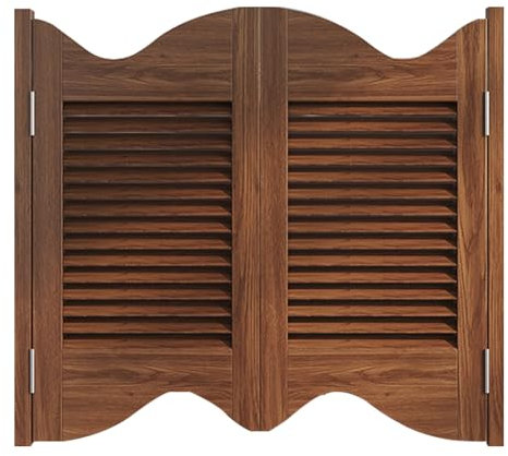 Puertas Batientes De Café, Puerta De Contraventanas De Madera Maciza con Transmisión De Luz, Partición De Privacidad Retro con Bisagras De Metal, Puerta De Valla De Cierre Automático Se Aplica Al Pasi
