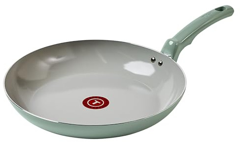 T-Fal Refresh Ceramic Nonstick Frying Pan 12 Inch Skillet, Oven Safe to 350°F, Stay-Cool Handle, Mint Green