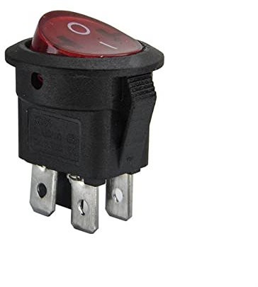 HMCOCOOFM Wippschalter 5 Stück/Los KCD1 224N 23 mm rund 4-polig 250 V 6 A Bootsschalter Snap-in SPST EIN Wipppositionsschalter interruptor automático