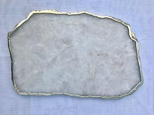 The Tangerine Store Grand plateau à fromage en agate blanche - Personnalisable