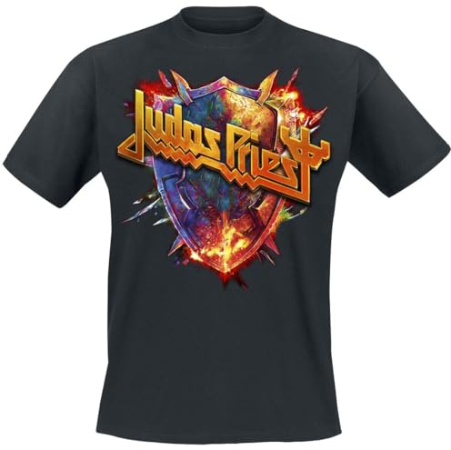 Judas Priest Shield Burst Logo Homme T-Shirt Manches Courtes Noir M