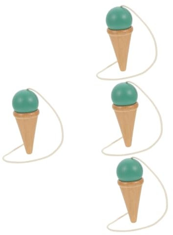 TOYANDONA 4stücke Kendama Geschicklichkeitsspielzeug Aus Holz Interaktives Spielzeug Für Hand-Auge-koordination Buntes Training Für Fördert Motorische Fähigkeiten Und Kreativität Für