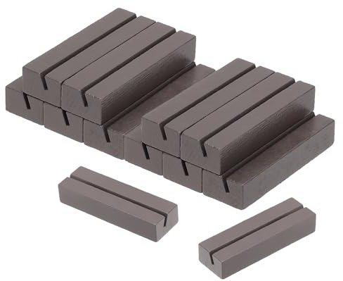 PATIKIL Portatarjetas de Madera, 12 Unidades Soporte de Señal de Mesa Soportes de Números de Mesa Soportes de Tarjetas de Nombre para Mostrar Fotos Menú, Marrón Rojizo