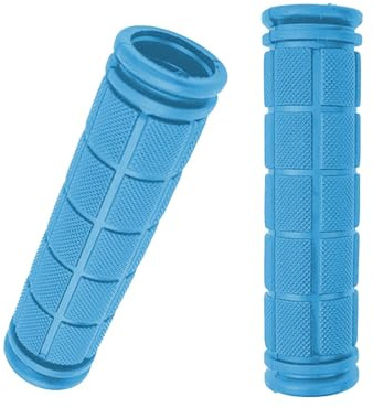 Buaak 1 par halkfria cykelhandtag, gummihandtag cykelstyre, handtag för Hudora skoter, styrhandtag cykel för mountainbikes, skoter, hjul (blå, 22 mm)