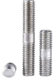 WUSHADEHANS Doppelte Gewindestange, Doppelendgewindestange M3 M4 M5 M6 A2-70 304 Edelstahl Doppelkopf-Gewindestange Stehbolzen Schraube Zahnstange(M4 x 70 mm 5 Pcs)