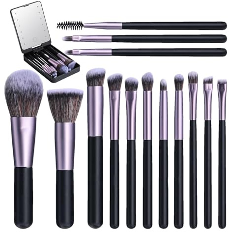 Makeupborstset – ögonsminkborstar, syntetiskt sminkkit | sminkborstar, multifunktionssminkborstar, organiseringssats, kompakt sminkborste set, sminkborste för konturering