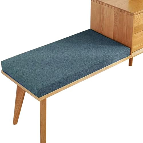 Yekuhe Bankauflage Sitzkissen, Waschbare Rutschfestes Sitzkissen mit Abnehmbarem Bezug für Gartenbank Schaukel, Terrasse, Esstisch, Bank, Drinnen(Dark Blue,110x50cm x5cm Thick)