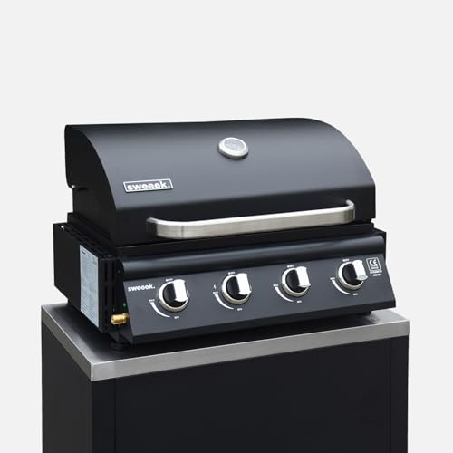 Alice's Garden Barbecue a Gas a 4 bruciatori Nero - 73x60x74 cm