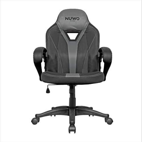 Nuwo Skin Sedia Gaming Ergonomica con Braccioli Imbottiti, Schienale Alto, Regolazione Altezza, Portata 150 kg - Sedia Ufficio e PC Grigio/Nero
