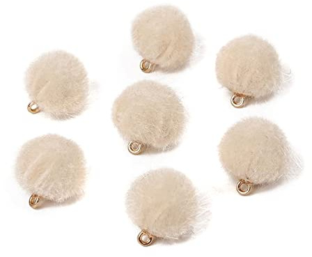 10 Stück Pompons Schlüsselanhänger, Pom pom Taschenanhänger, Pompons Schlüsselring, Plüschball Schlüsselanhänger, Bommel Anhänger für Frauen Hüte Schuhe Taschen Zubehör