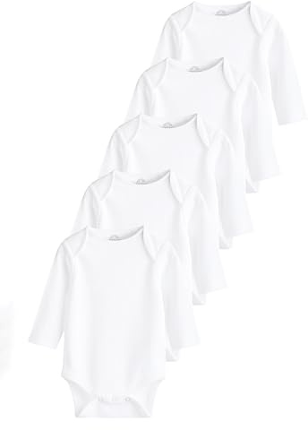 NEXT Baby Langärmelige, gerippte Bodysuits, 5er-Pack
