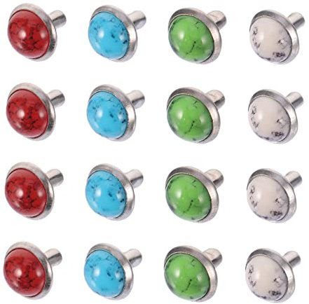 HORIALENCE 80 Stück Türkisfarbene Nieten Zubehör 8mm Selbstgemacht Schmuck Verzierungen Für Kleidung Taschen Stirnbänder Damen