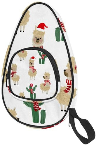 VAPOKF Housse pour raquette de tennis de table, animal mignon en alpaga avec sac de raquette de ping-pong cactus avec pochette pour 4 à 5 balles