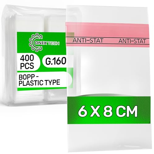 400 stycken självhäftande Celofan påsar 6 x 8 cm tjocklek 0,04 mm tillverkad av polypropylen - ONIX TECH