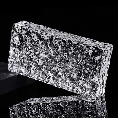 10pcs Transparent Glass Blocks 7.8x3.9x1.9in - Solid Decorative Bricks for Room Divider Architectural Decoration Partition Walls Ideal for Bar & Hotel Use