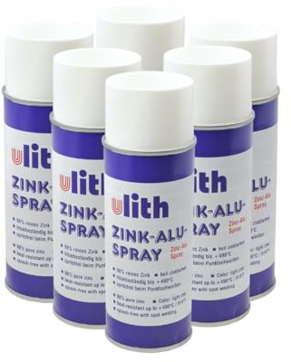 Ulith Zink Alu Spray 400 ml hell Grundierung Korrosionsschutz Ausbesserungsspray Rostschutz (400 ml (6 Dosen))