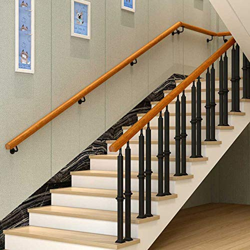 Parete per scale – Ringhiera in legno antiscivolo per interni ed esterni – misura regolabile 50 – 600 cm – passaggio sicuro per corridoi e scale