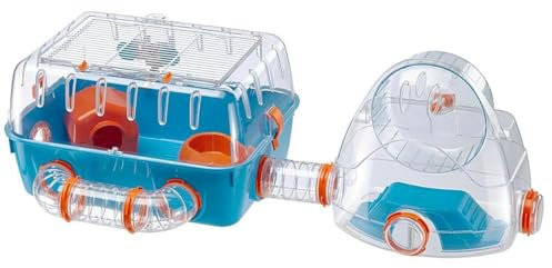 Ferplast Hamsterkäfig, COMBI 2 Nagerkäfig, Kleintierkäfig, Hamsterzubehör inklusive, 79 x 30 x h 26 cm.
