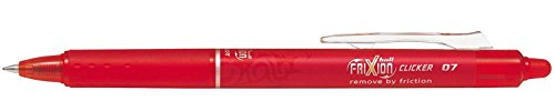 Pilot FriXion Clicker Druck-Tintenroller, radierbar, 0,7-mm-Spitze, Rot, 12 Stück