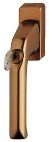HOPPE Fenstergriff Modellreihe London 013S/U34 und 013S/U34 (100 Nm), bronzefarben eloxiert, abschließbar Druckzylinder gleichschließend, erfüllt die Anforderungen nach V ENV 1627-1630