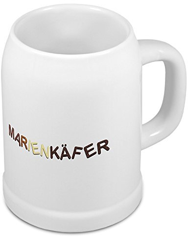 digital print Bierkrug mit Namen Marienkäfer - Motiv Schokoladenbuchstaben - Namenstasse, Becher, Maßkrug, Humpen