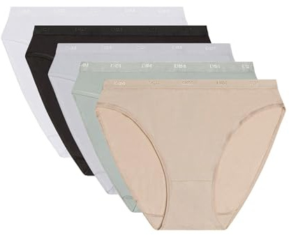 Dim Culottes Femme Lot de 5 | Les Pockets Ecodim | Coton & Élasthanne | Ceinture Confort | Multicolores | Invisibles sous Les Vêtements
