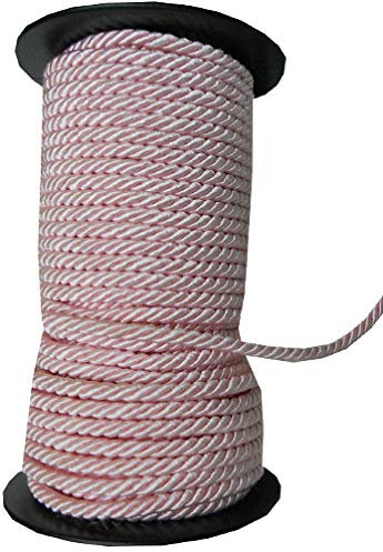 5 metri di Cordoncino viscosa intrecciato a 3 capi (3mm, Rosa)