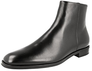 Prada Herren Schwarz Leder Stiefelette 2TC044 E18 F0002 43.5 / UK 9.5