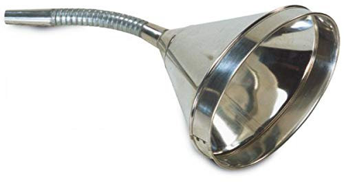 AMA Entonnoir en métal 24 cm avec filtre et rallonge flexible pour transvasement de carburant