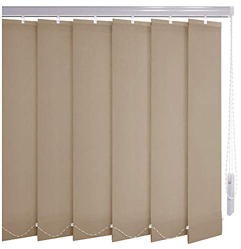 Sonnenschutz-HH® - Lamellenvorhang beige - Breite 70 cm x 335 cm Höhe - Office Verdunkelungslamellen für Bildschirmarbeitsplätze Lamellenbreite 127mm Vertikaljalousie Vertikalanlage