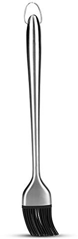ANGGREK 2 Size of Stainless Steel Handle Silicone Head Basting Barbecue for Oil Brush, BBQ Brush, or Meat Roasting Tool (7.9, 11.8)(20cm)