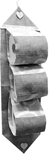 Russo Tessuti Portarotolo Carta Igienica BAGNO Grigio Beige Ghirigori - 100% Poliestere