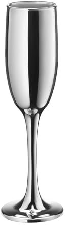 Vikko Décor - Flute da champagne in argento, capacità 170 ml, ideali per feste, matrimoni e tutti i giorni, spessi e resistenti, lavabili in lavastoviglie, set di 6 bicchieri da vino spumante