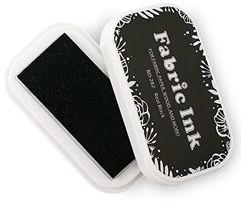 Fabric Ink Pads for Rubber Stamps, Washable Craft Ink Pads for Card Making Scrapbook, Permanent Ink Pad for Wood, Paper, 3.7 x 2.1 (Black, 282)
